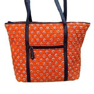 Vera Bradley Orange Quilted Tote with Black Trim